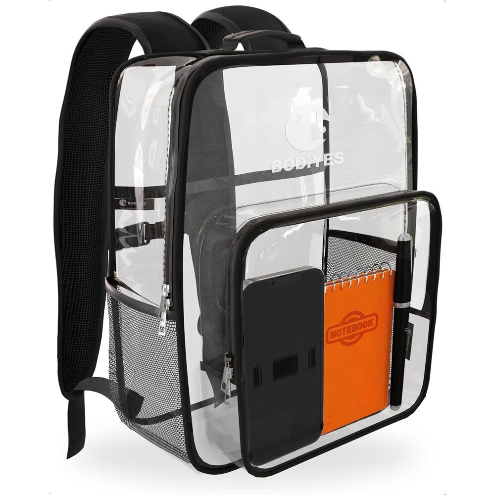 17" XL Clear Backpack for School - 26L Heavy Duty, Reinforced Recyclable NEW